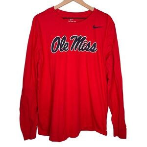 Nike Ole Miss Rebels Long Sleeve Tee Red Men’s Large